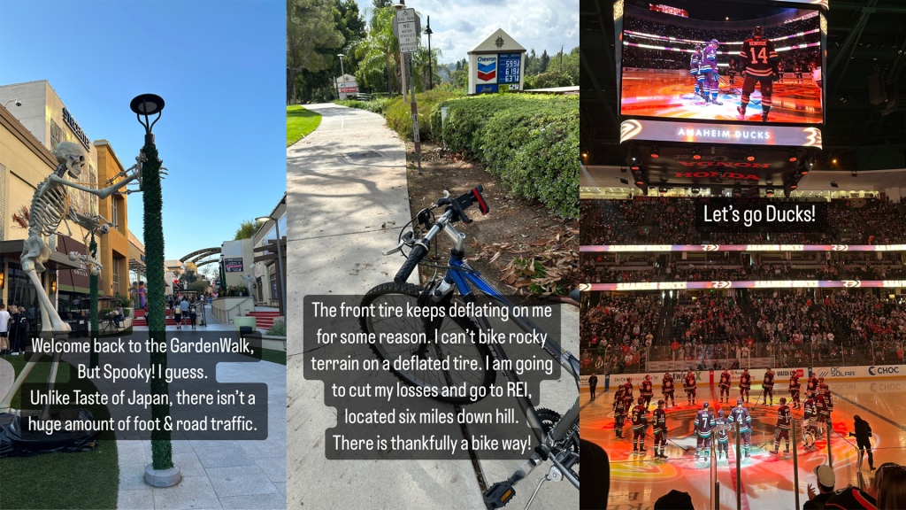 October Social Media Catchup: Ducks Hockey Begins, Clean Air Day, OC Auto Show, My New Mountain Bike, GardenWalk Trying to be Spooky, Solar Eclipse, a San Diego Weekend, Halloween Time in OC, and the Holidays at Disneyland!
